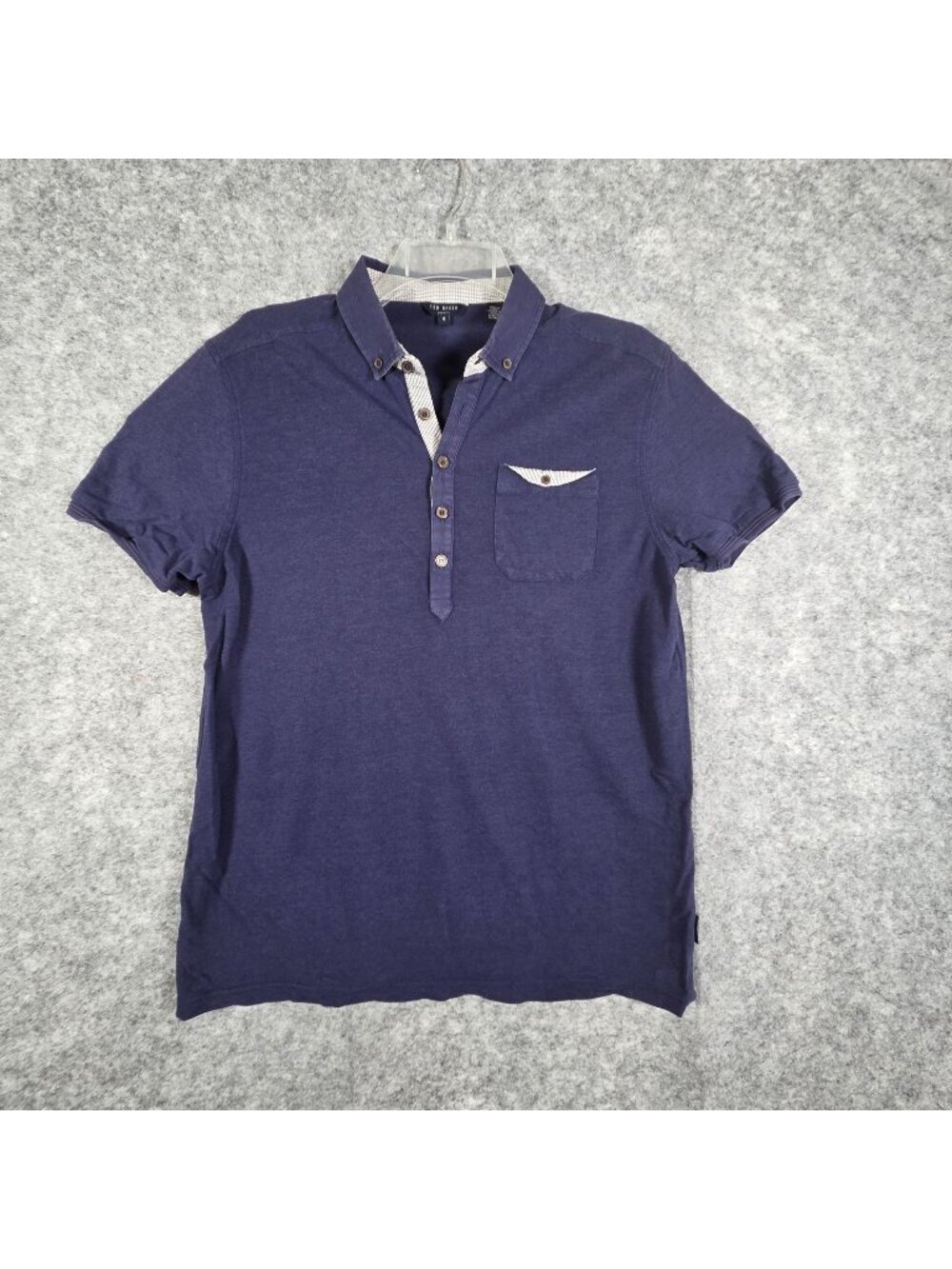 Ted Baker London men’s Navy Polo Shirt Short Sleeve Sz 4 Large Preppy Classic